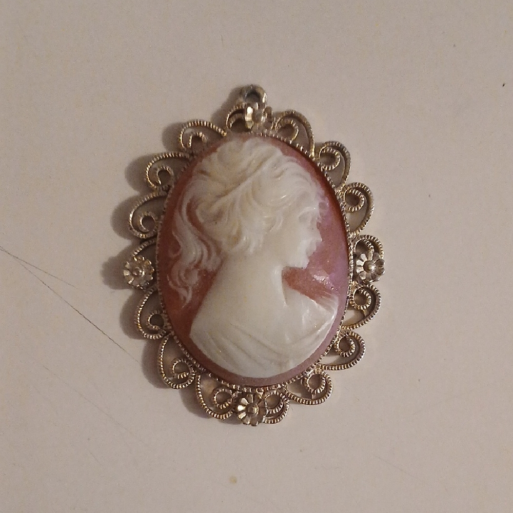 Elegant Stone Cameo Pendant
